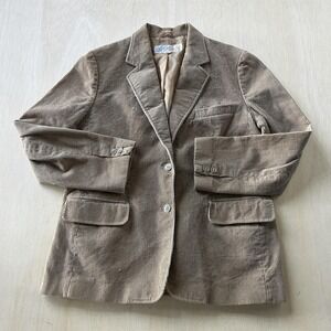 Vintage AstorONE Blazer Womens 18 Beige Corduroy Lined Casual Fall Suit Jacket